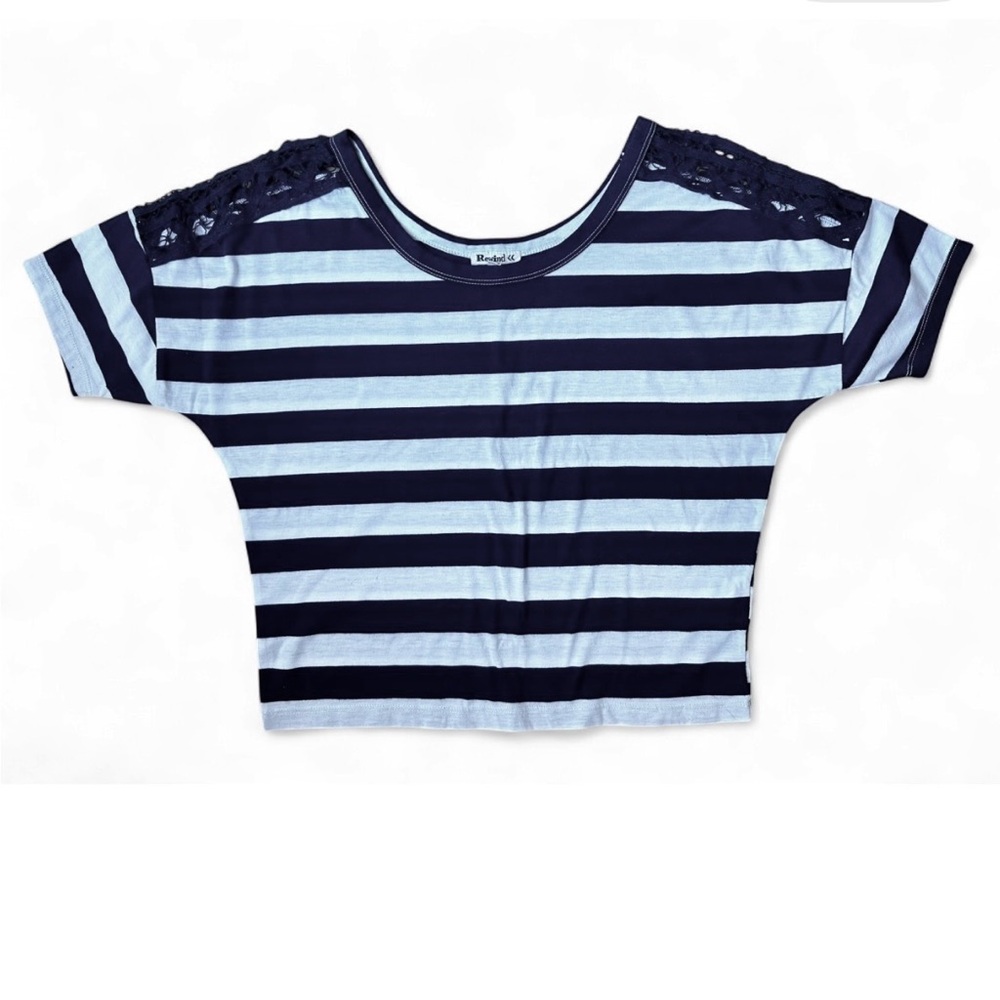 Rewind Black and White Striped Tee